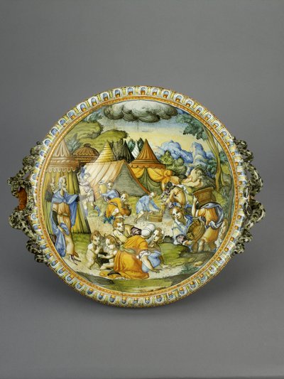 Basseng med samlingen av Manna, sannsynligvis Urbino, ca. 1600-20 (maiolica) av Patanazzi Workshop