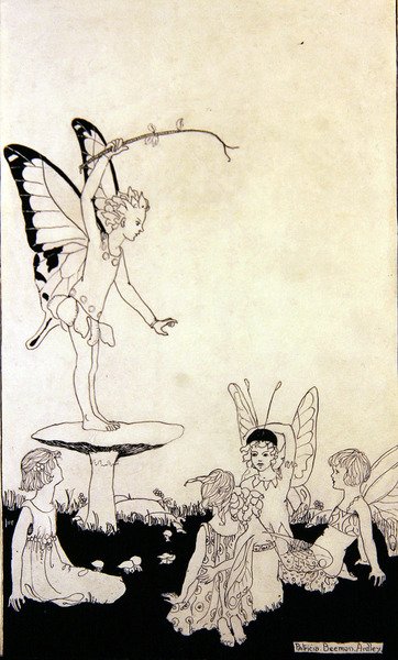 Fairy Lessons (penn og blekk på papir) av Patricia Beeman Ardley