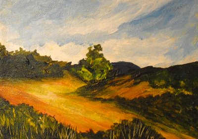 La route de Thiote, 2014 (akryl på lerret) av Patricia Brintle
