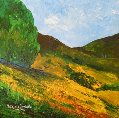 Morne La Selle, 2015 (akryl på lerret) av Patricia Brintle