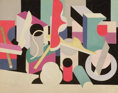 Peinture Nature Morte, 1920-21 (olje og blyant på lerret) av Patrick Henry Bruce