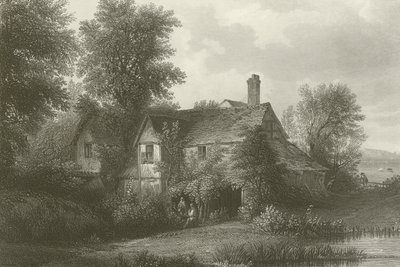 Hytte i Old Hyde Park, London (gravering) av Patrick Nasmyth