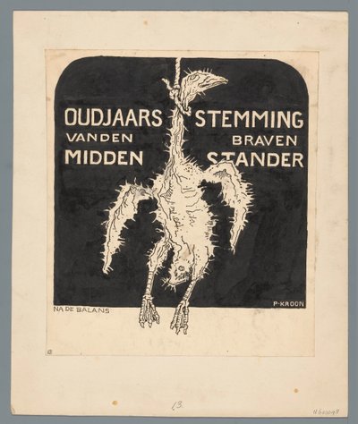 Skallet utvalgt håndverker Nyttårsstemning for den modige middelklassen (tittel på objekt) av Patricq Kroon (signed by artist)