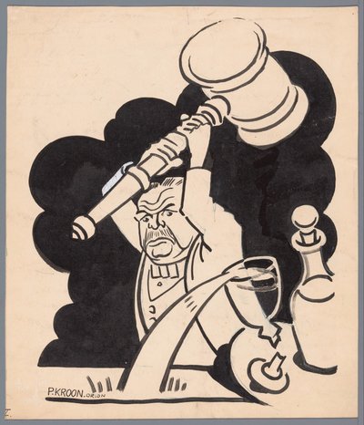 Mann med hammer Kraftsenteret som kommer (tittel på objekt) av Patricq Kroon (signed by artist)