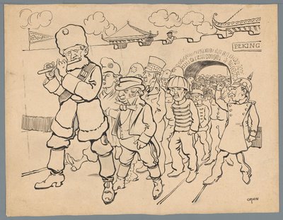 Russland lokker land ut av Kina av Patricq Kroon (signed by artist)