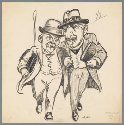 Troelstra og Kolkman Romantisk kjærlighet ved grunnlovsreformen (tittel på objekt) av Patricq Kroon (signed by artist)