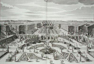 The Great Cascade of the Princely Pleasure Palace and Gardens, Berlin, gravert av Karl Remshard (1678-1735), publisert ca. 1711-16 (gravering) av Paul Decker