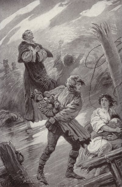 Illustrasjon for The Cloister and The Hearth av Charles Reade (litho) av Paul (after) Hardy