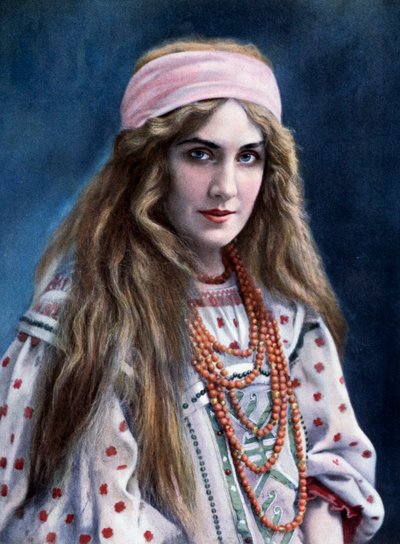 Marguerite Carre (1880-1947) i rollen som Snegourotchka, i Snow Maiden, av Nikolai Rimsky-Korsakov (1844-1908) av Paul (after) Nadar