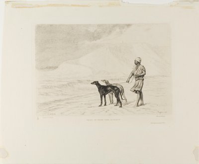 Stafett av hunder i ørkenen av Paul Adolphe Rajon