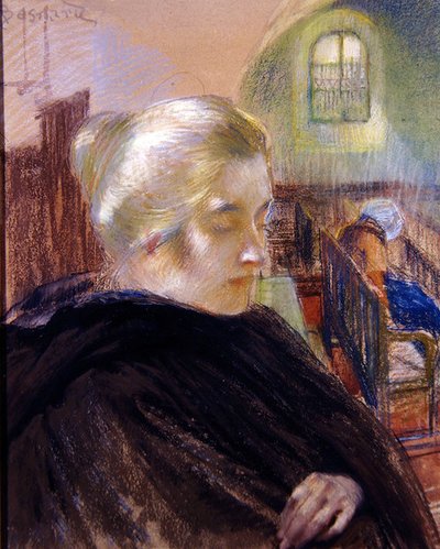 Portrett av Madame Besnard (pastell på papir) av Paul Albert (attr. to) Besnard