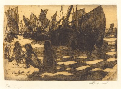 Små fiskebåter fra Berck Petites Pêcheuses de Berck, 1897. av Paul Albert Besnard