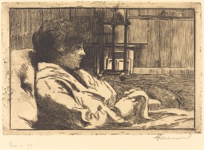 Kvinne som leser i studioet La Lecture dans l
