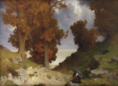 Landskap med figuren Clotho av Paul Alfred de Curzon