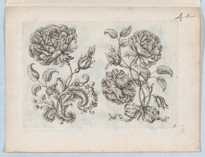 Serie med små blomstermotiver, tallerken 5, ca. 1670-85., ca. 1670-85. av Paul Androuet Du Cerceau