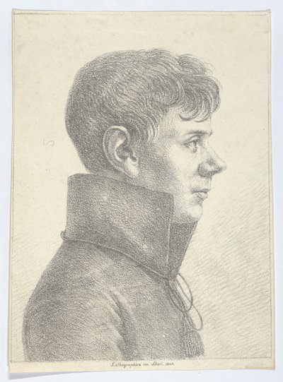 Portrett av en ung mann i profil, 1808., 1808. av Paul Anton Skerl