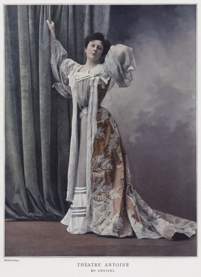 Jeanne Cheirel , fransk skuespillerinne (farget bilde) av Paul Boyer