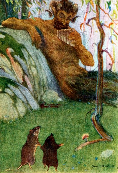 The Piper at the Gates of Dawn fra Wind in the Willows, pub. 1913 fargelitografi, 1913. av Paul Bramson.