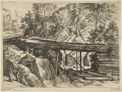 Bro og foss av Paul Bril