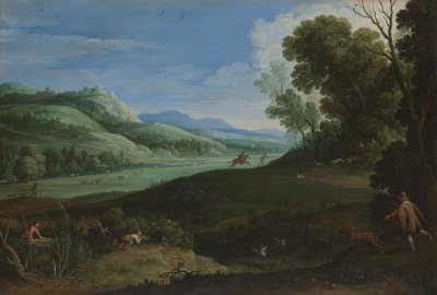 Landskap med jegere av Paul Bril