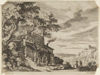 Gjetere foran en ruinbygning av Paul Bril