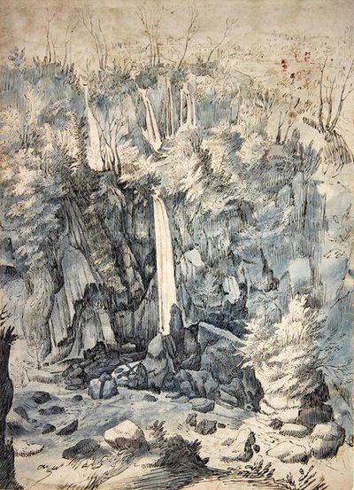 Foss nær Tivoli (penn og svart i med vask) av Paul Brill or Bril