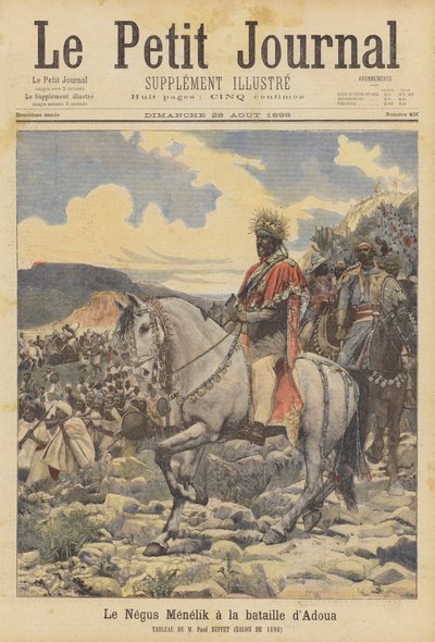 Negus Menelik i slaget ved Adwa av Paul Buffet