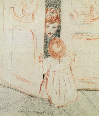 Gjem og søk (farget blyant på papir) av Paul Cesar Helleu