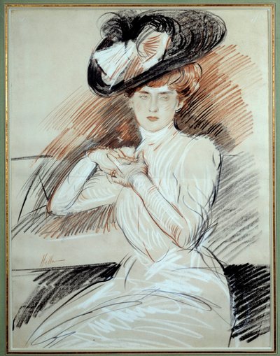 Fru Helleu. Tegning Paul Helleu (1859-1927), 1900-tallet. Bayonne, Bonnat-museet av Paul Cesar Helleu