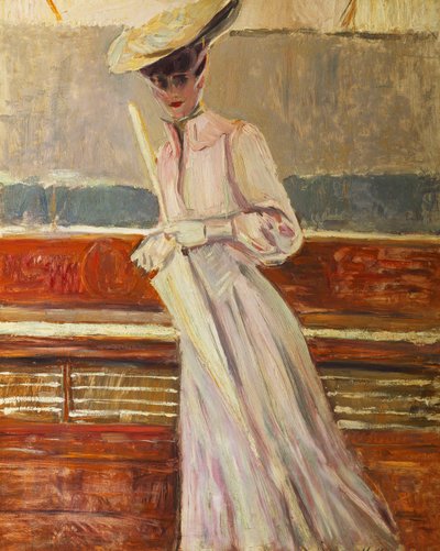 Madame Helleu på Yacht Etoile, ca. 1902 av Paul Cesar Helleu