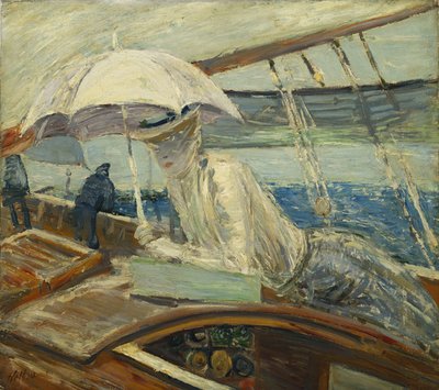 ms. Helleu at Sea, Yacht Bird; Madame Helleu og Mer, Yacht Bird, av Paul Cesar Helleu
