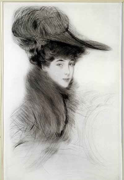 Portrett av hertuginnen av Malborough. Tegning av Paul Helleu (1859-1927), 1900-tallet. Bayonne, Musee Bonnat av Paul Cesar Helleu