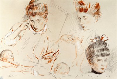 Skisser av Mme, av Paul Cesar Helleu