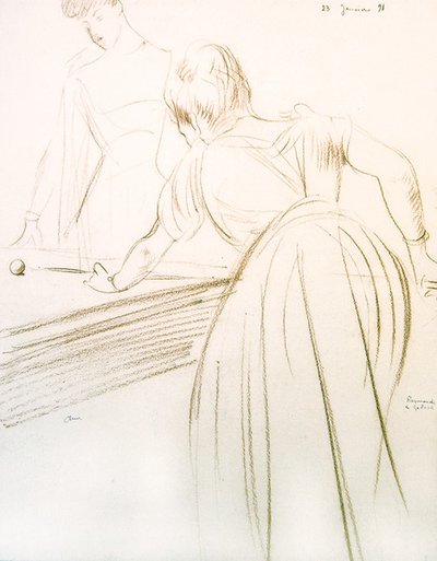 Comtesse Greffuhle og Raymonde de Galard av Paul Cesar Helleu