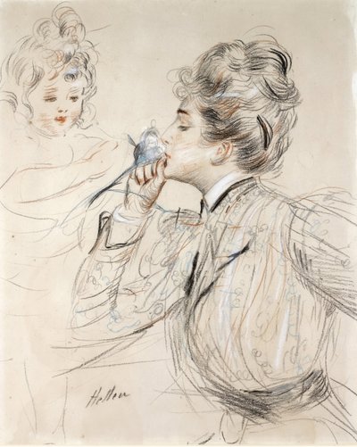 Parfymen (kull, pastell og sanguine på papp av Paul Cesar Helleu