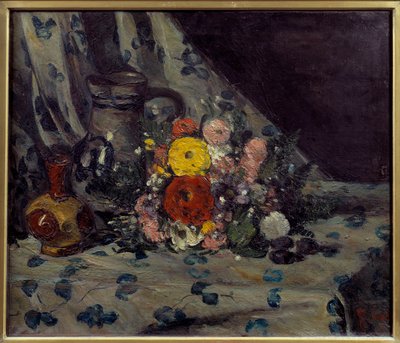 Bukett med gul dalhia Maleri av Paul Cezanne (1839-1906) 1873 Søn. 0,54x0,64 m Paris, musee d