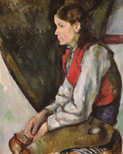 Gutt i rød vest av Paul Cézanne