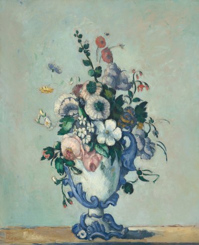 Blomster i en rokokko vase av Paul Cézanne