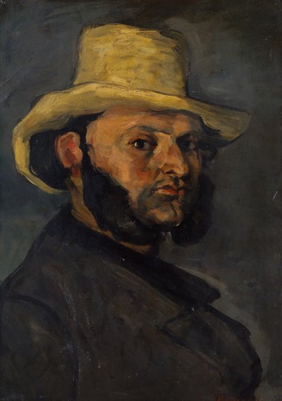Gustave Boyer i stråhatt av Paul Cézanne