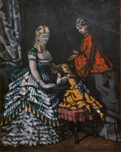 Interiør med to kvinner og et barn av Paul Cézanne