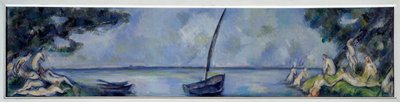 Båten og badene Maleri av Paul Cezanne (1839-1906) 1890 Søn. 0,3x1,25 m Paris, Orangerie-museet av Paul Cézanne