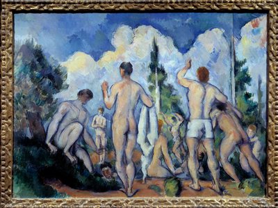 Les bathers Maleri av Paul Cezanne (1839-1906) 1890 Søn. 0,6x0,82 m Paris, musee d