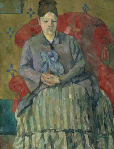 Madame Cézanne i en rød lenestol av Paul Cézanne
