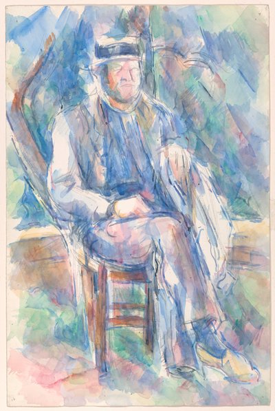 Mann med stråhatt av Paul Cézanne