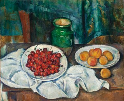 ""Nature morte aux cerises et aux peches"" (Still Life With Cherries And Peaches) Peinture de Paul Cezanne (1839-1906) - 1885-1887 - Olje på lerret Dim 50,2x61 cm Los Angeles County Museum of Art av Paul Cézanne