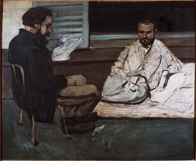 Paul Alexis leser et manuskript til Emile Zola (olje på lerret av Paul Cézanne