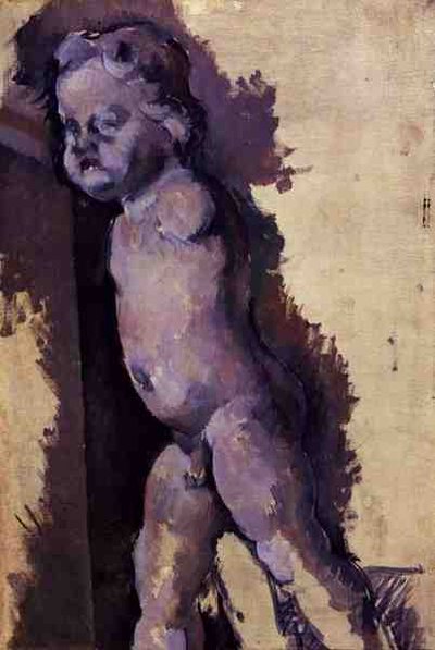 Gips avstøpning av en Putto, ca. 1894-95 (olje på lerret) av Paul Cézanne