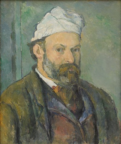 Portrett av kunstneren med den hvite luen av Paul Cézanne