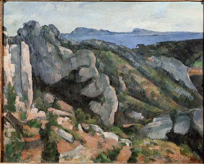 Rocks at the Estaque (olje på lerret av Paul Cézanne