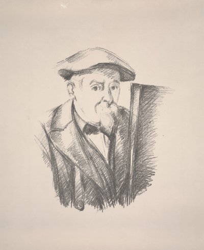 Selvportrett (blekk, papir, lito) av Paul Cézanne
